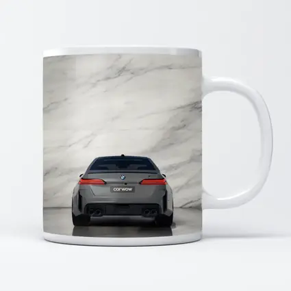 BMW M5 Rear View Marble Studio Background