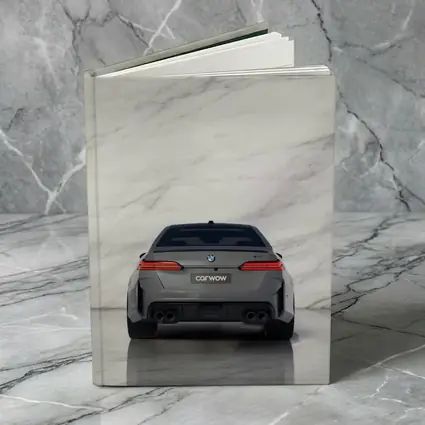 BMW M5 Rear View Marble Studio Background