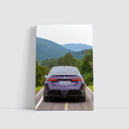 BMW M5 Purple Sedan Mountain Road Drive