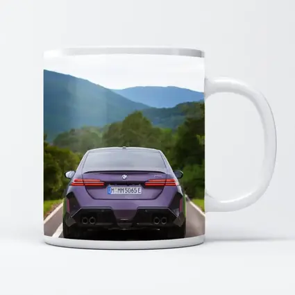 BMW M5 Purple Sedan Mountain Road Drive