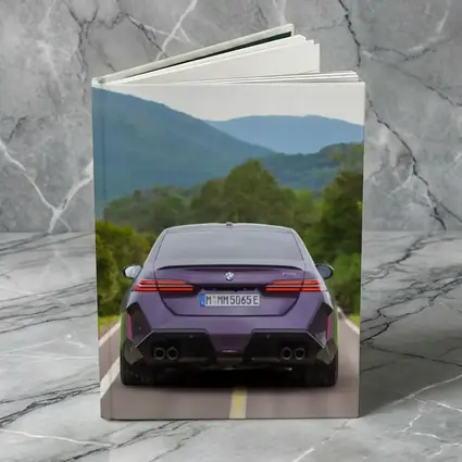 BMW M5 Purple Sedan Mountain Road Drive
