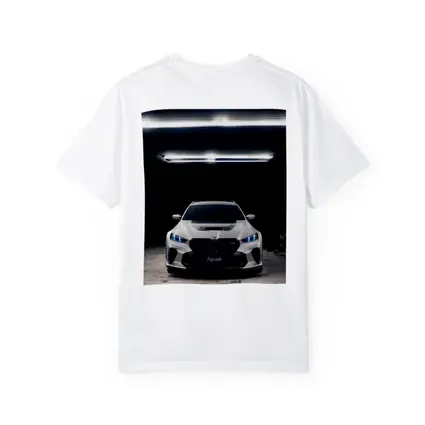 BMW M5 White Front View Dark Garage