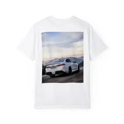 BMW M5 White Sedan Mountain Road Sunset