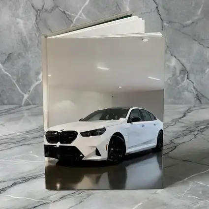 BMW M5 White Sedan Indoor Garage