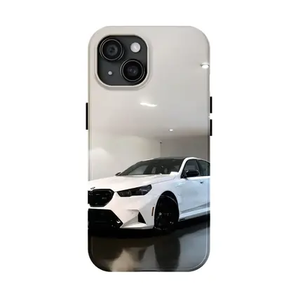 BMW M5 White Sedan Indoor Garage