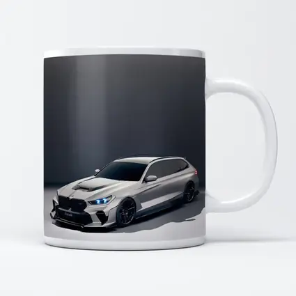BMW M5 Touring Gray Studio Background