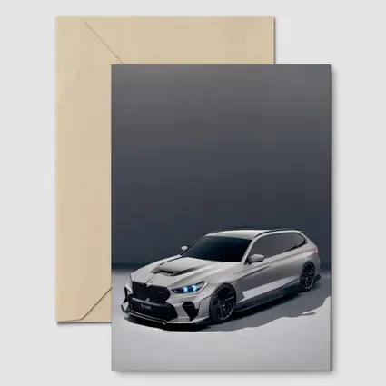 BMW M5 Touring Gray Studio Background