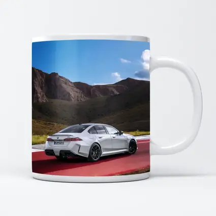 BMW M5 Silver Sedan Mountain Racing Track