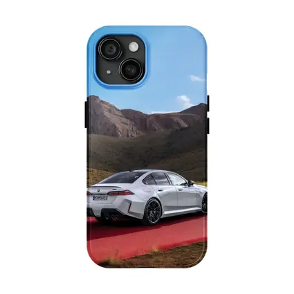 BMW M5 Silver Sedan Mountain Racing Track