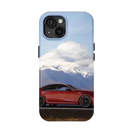 BMW M5 Red Sedan Mountain Road