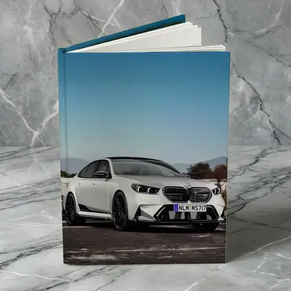BMW M5 White Sedan Open Road Sky