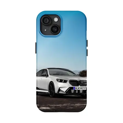 BMW M5 White Sedan Open Road Sky