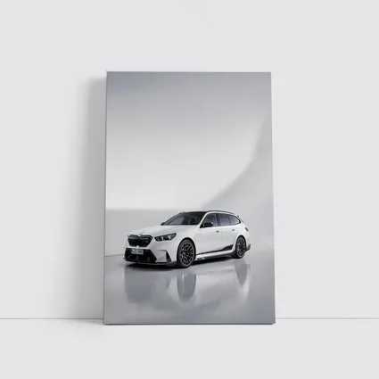 BMW M5 Touring White Studio Background