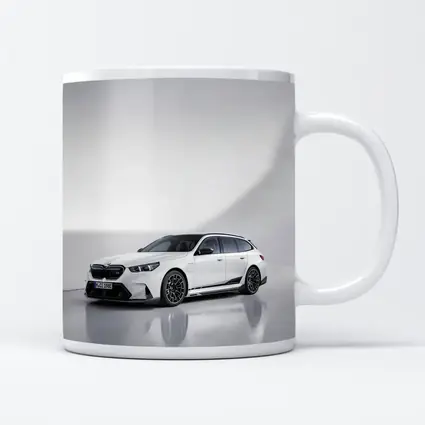 BMW M5 Touring White Studio Background