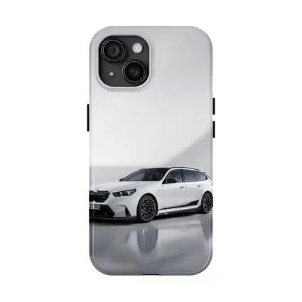 BMW M5 Touring White Studio Background