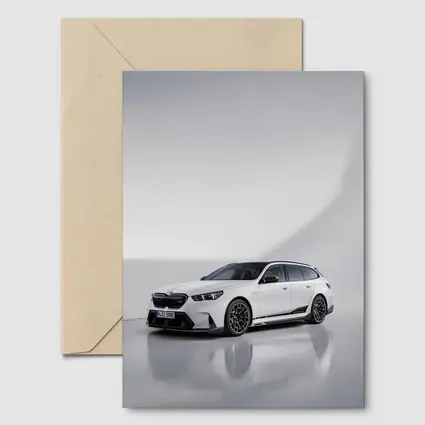BMW M5 Touring White Studio Background