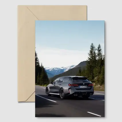 BMW M5 Touring Gray Mountain Road Drive