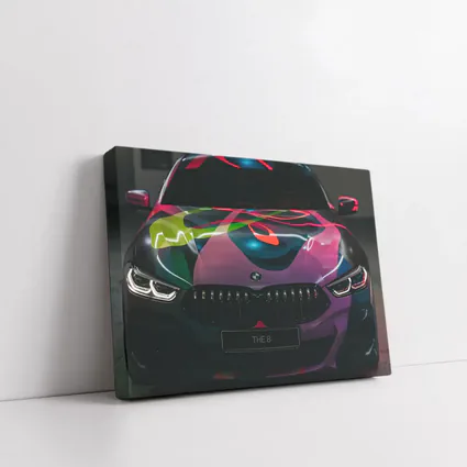 BMW 8 Series Colorful Art Car Front