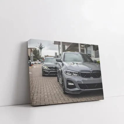 BMW 3 Series Gray Sedan Dealership Lot