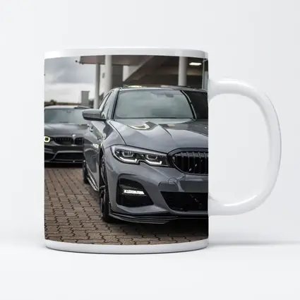 BMW 3 Series Gray Sedan Dealership Lot