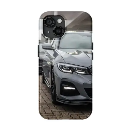 BMW 3 Series Gray Sedan Dealership Lot
