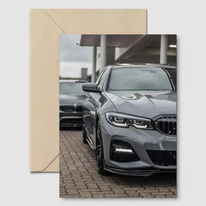 BMW 3 Series Gray Sedan Dealership Lot