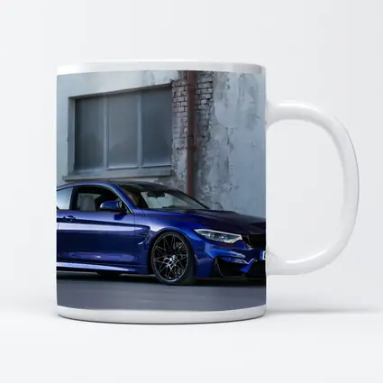 BMW M4 Blue Coupe Urban Street Scene