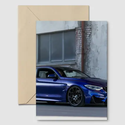 BMW M4 Blue Coupe Urban Street Scene