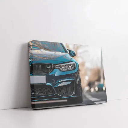 BMW M4 Teal Front View City Street