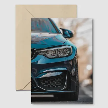 BMW M4 Teal Front View City Street