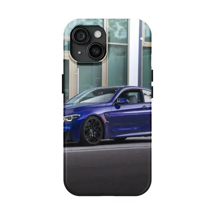 BMW M4 Blue Coupe Urban Street Scene