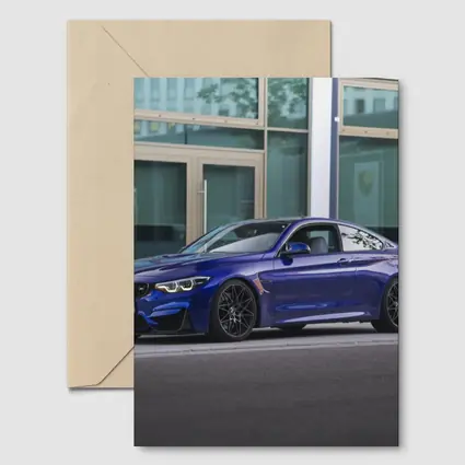 BMW M4 Blue Coupe Urban Street Scene