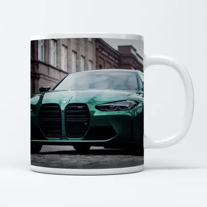 BMW M3 Green Sedan Urban Street Scene