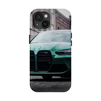 BMW M3 Green Sedan Urban Street Scene