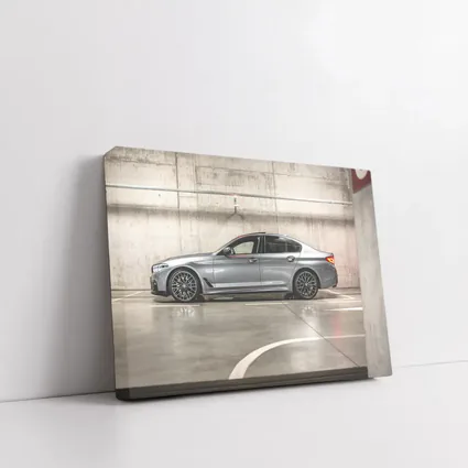 BMW Five Series Parked in Concrete Garage