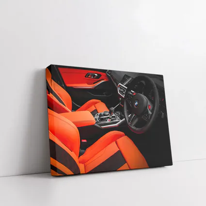 BMW M3 Interior Orange Black Sport Cabin