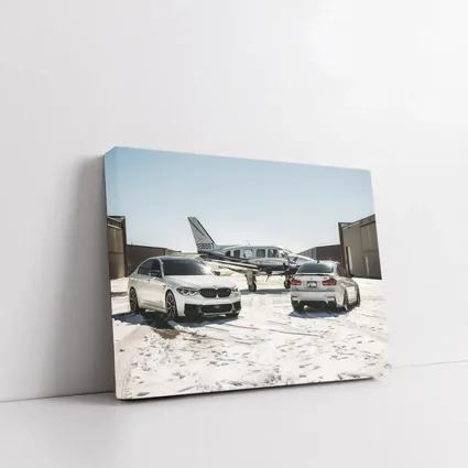 BMW M5 M3 Parked Near Private Airplane