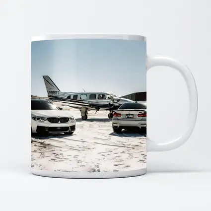 BMW M5 M3 Parked Near Private Airplane