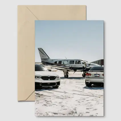 BMW M5 M3 Parked Near Private Airplane