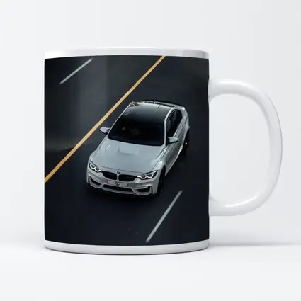 BMW M4 White Sedan on Open Road