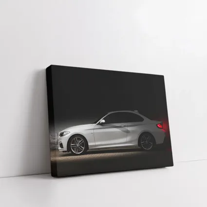 BMW 2 Series White Coupe Dark Studio