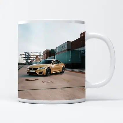 BMW M4 Gold at Industrial Port