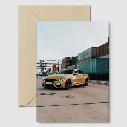 BMW M4 Gold at Industrial Port