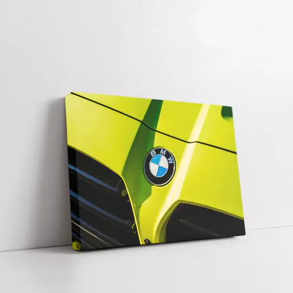BMW M4 Yellow Hood Close Up Shot
