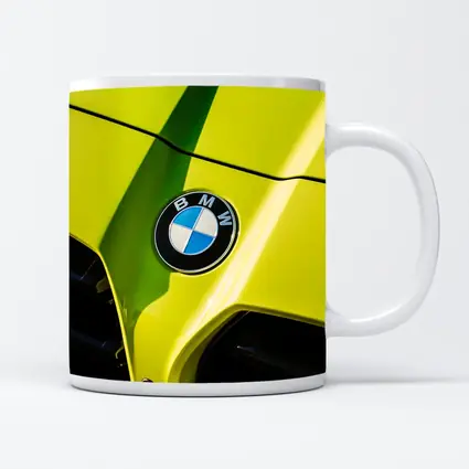 BMW M4 Yellow Hood Close Up Shot
