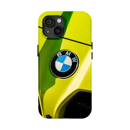 BMW M4 Yellow Hood Close Up Shot