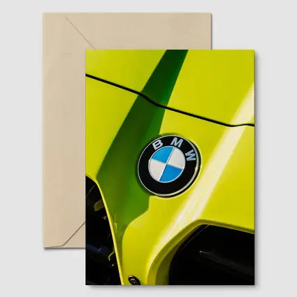 BMW M4 Yellow Hood Close Up Shot