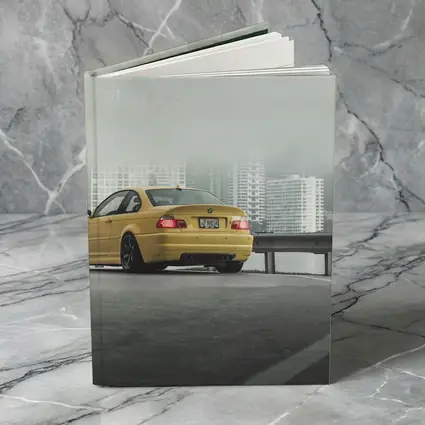 BMW M3 Yellow Coupe Foggy City Street