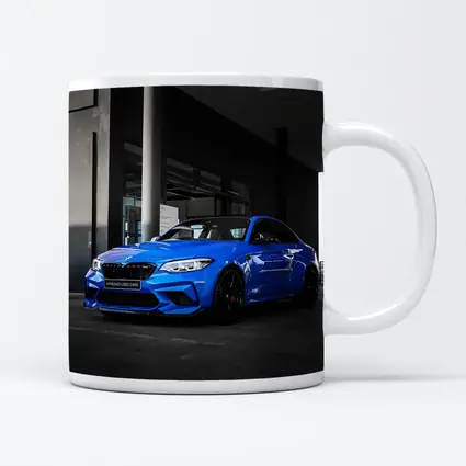 BMW M2 Blue Coupe Urban Parking Shot