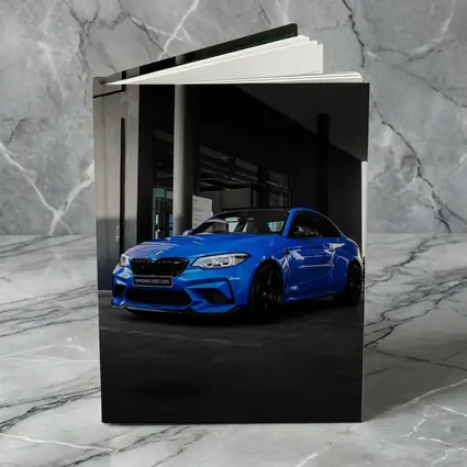 BMW M2 Blue Coupe Urban Parking Shot